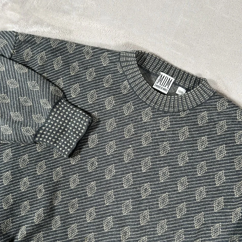 VTG Mondo Di Marco Sweater Mens 54 XL Geometric Wool Made in Italy Coogi Style